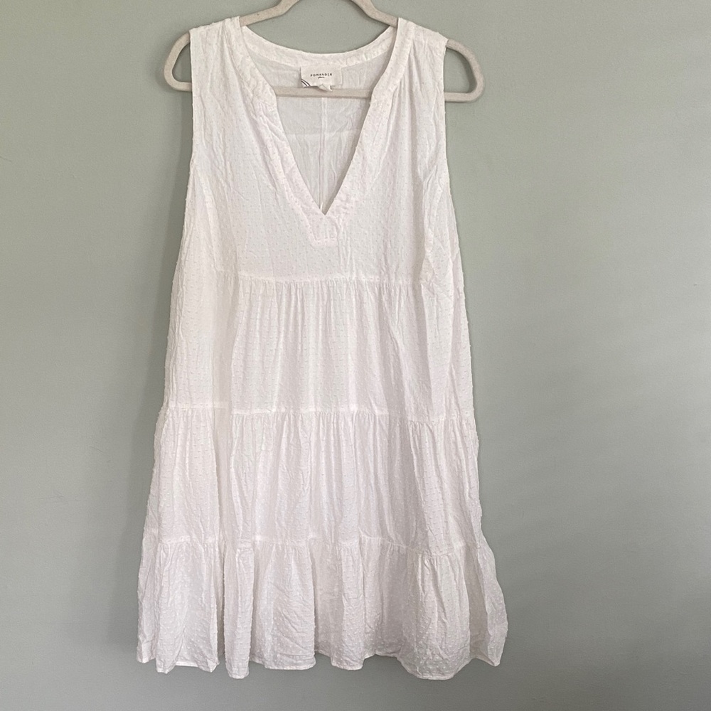 Tuckernuck Pomander Place Women’s  White Textured Tiered Dress Size XXL
